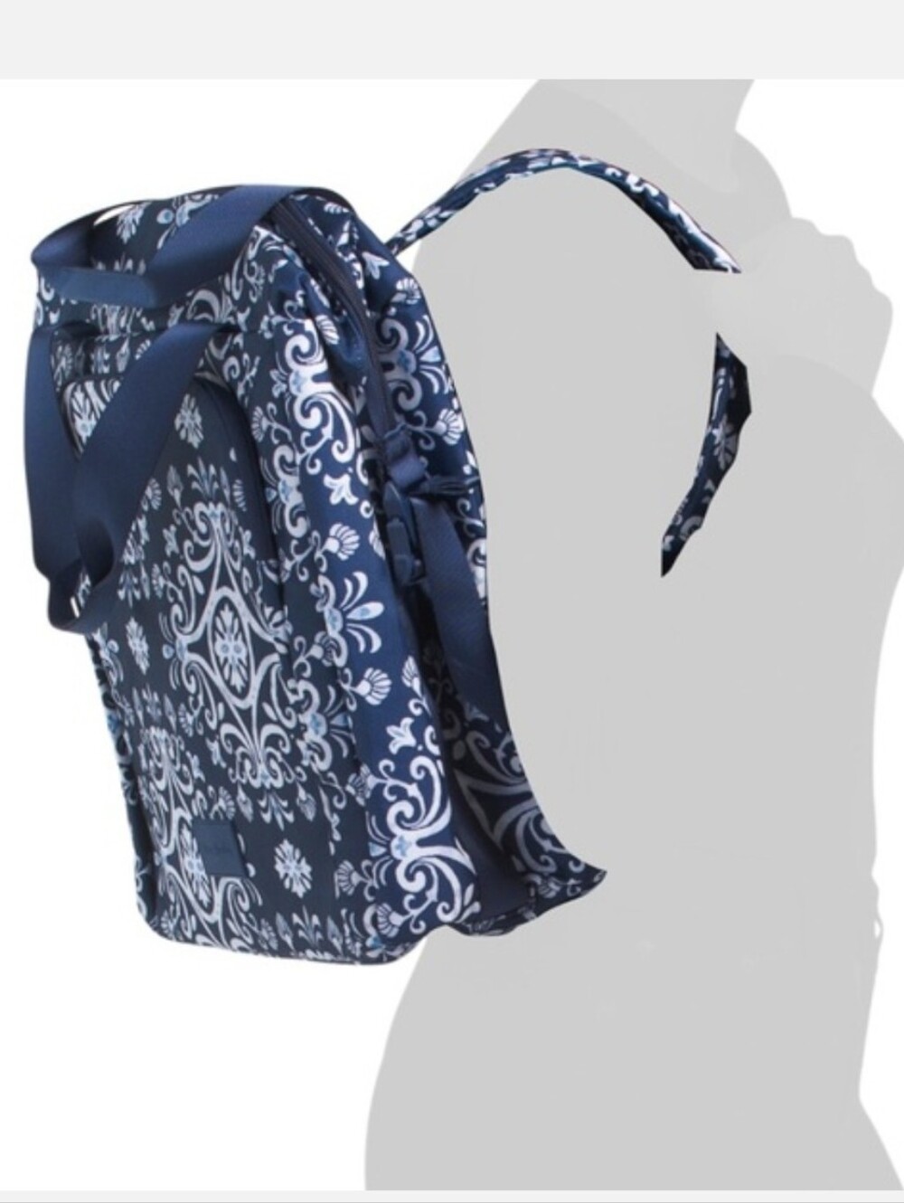 Vera Bradley Lighten Up Cooler Tote Backpack In Steel Blue Medallion NWT